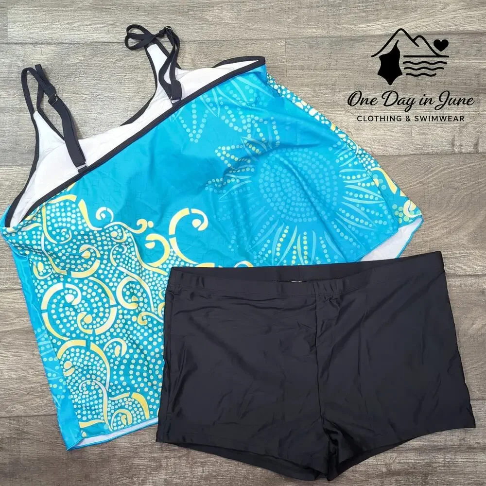 American Trends Plus Size Boyshort Tankini Swimsuit Size XXL